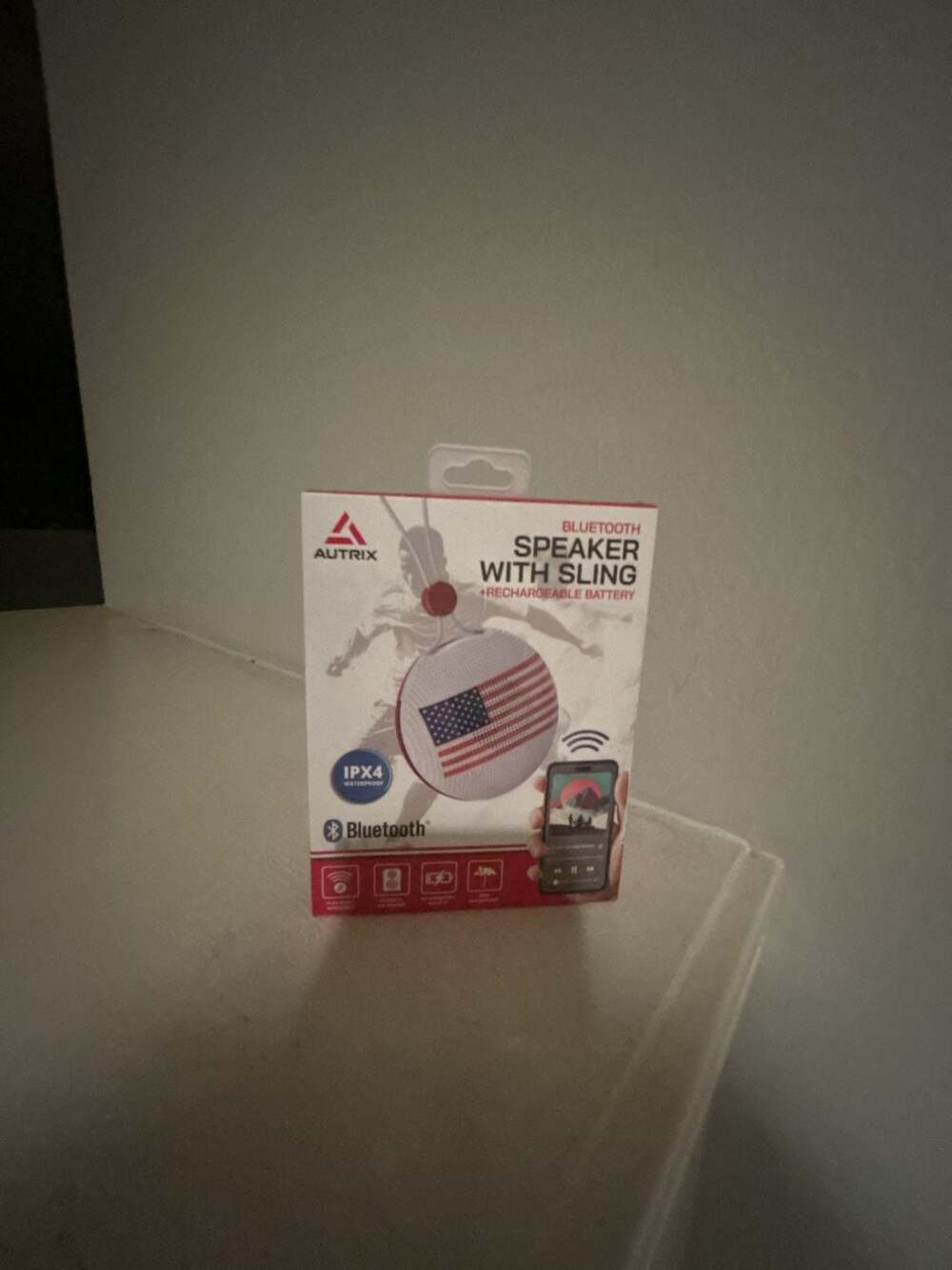 Autrix Bluetooth Speaker With Sling USA Flag IPX4 Waterproof